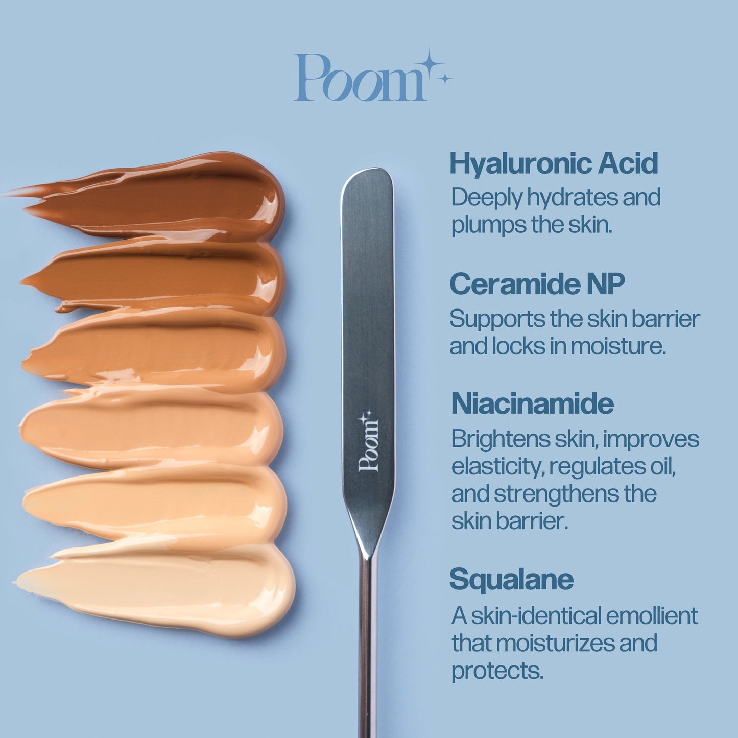 a group of different shades of foundation